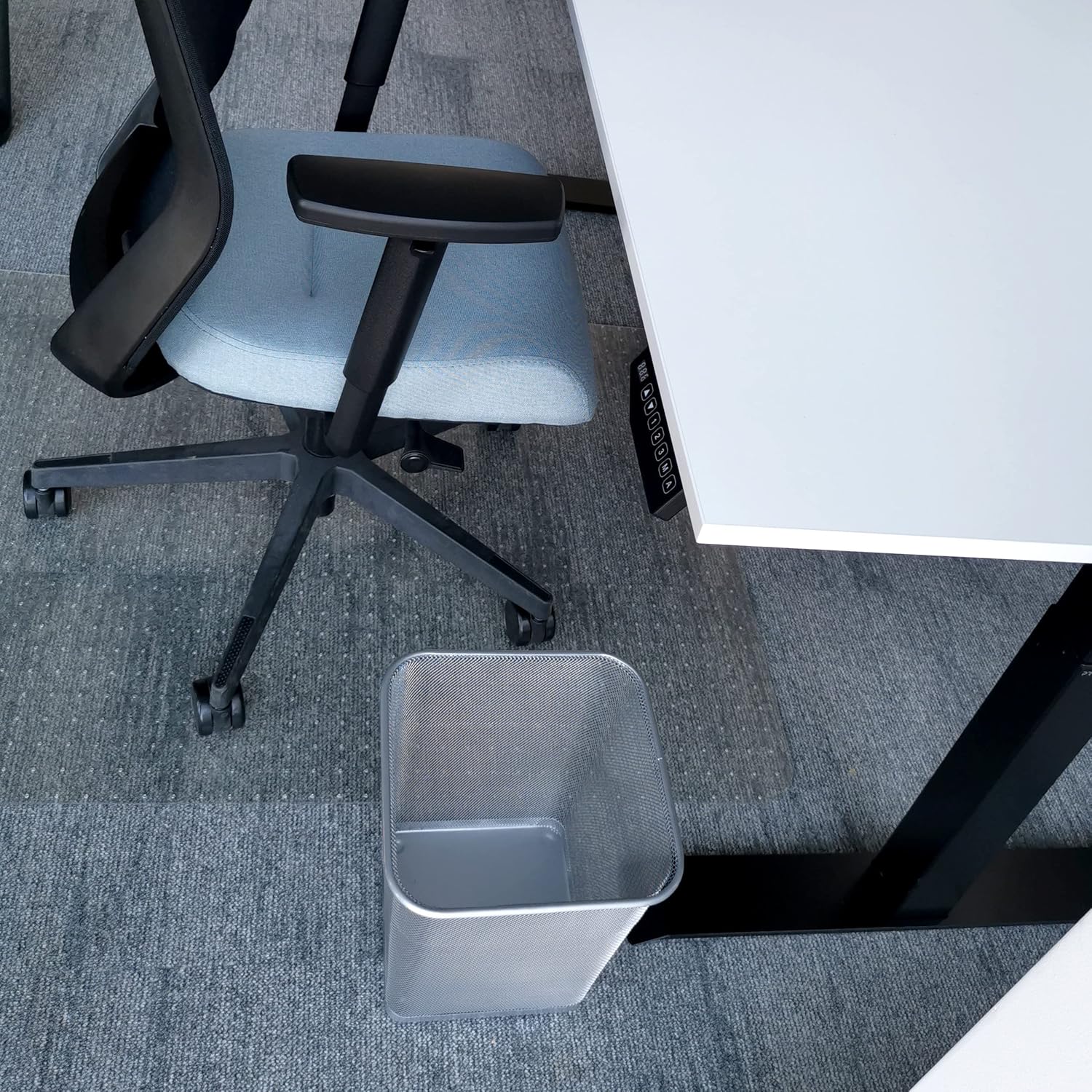 D.RECT - Corbeille bureau 18L métal maille - argent, design élégant