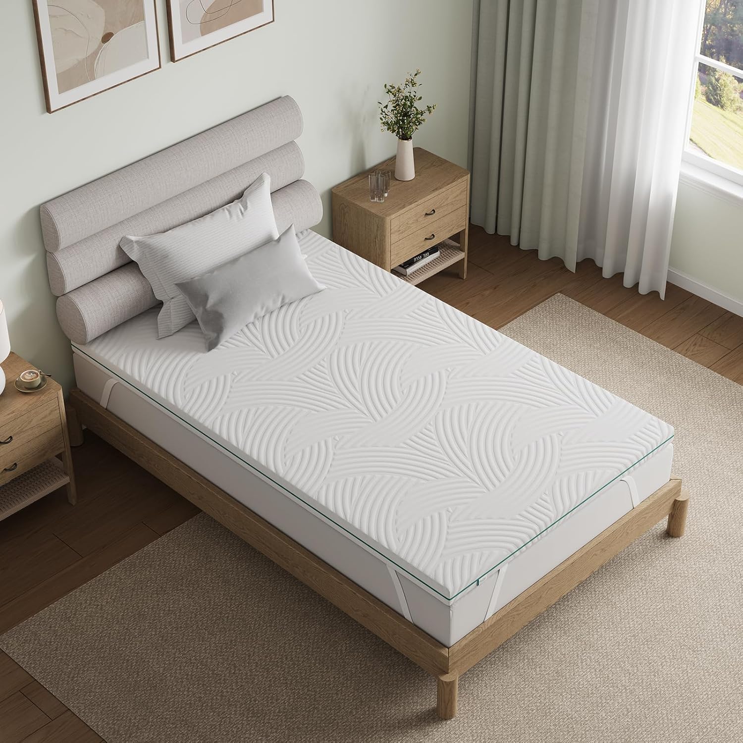 Novilla - Surmatelas mémo forme 100x200 cm - 7,5 cm, housse lavable, antidérapant