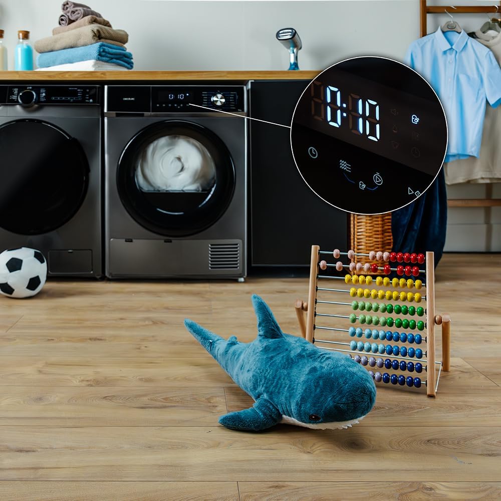 Cecotec - Bolero Dresscode Dry, 9kg, pompe à chaleur, A++, 15 programmes, 9330 Steel