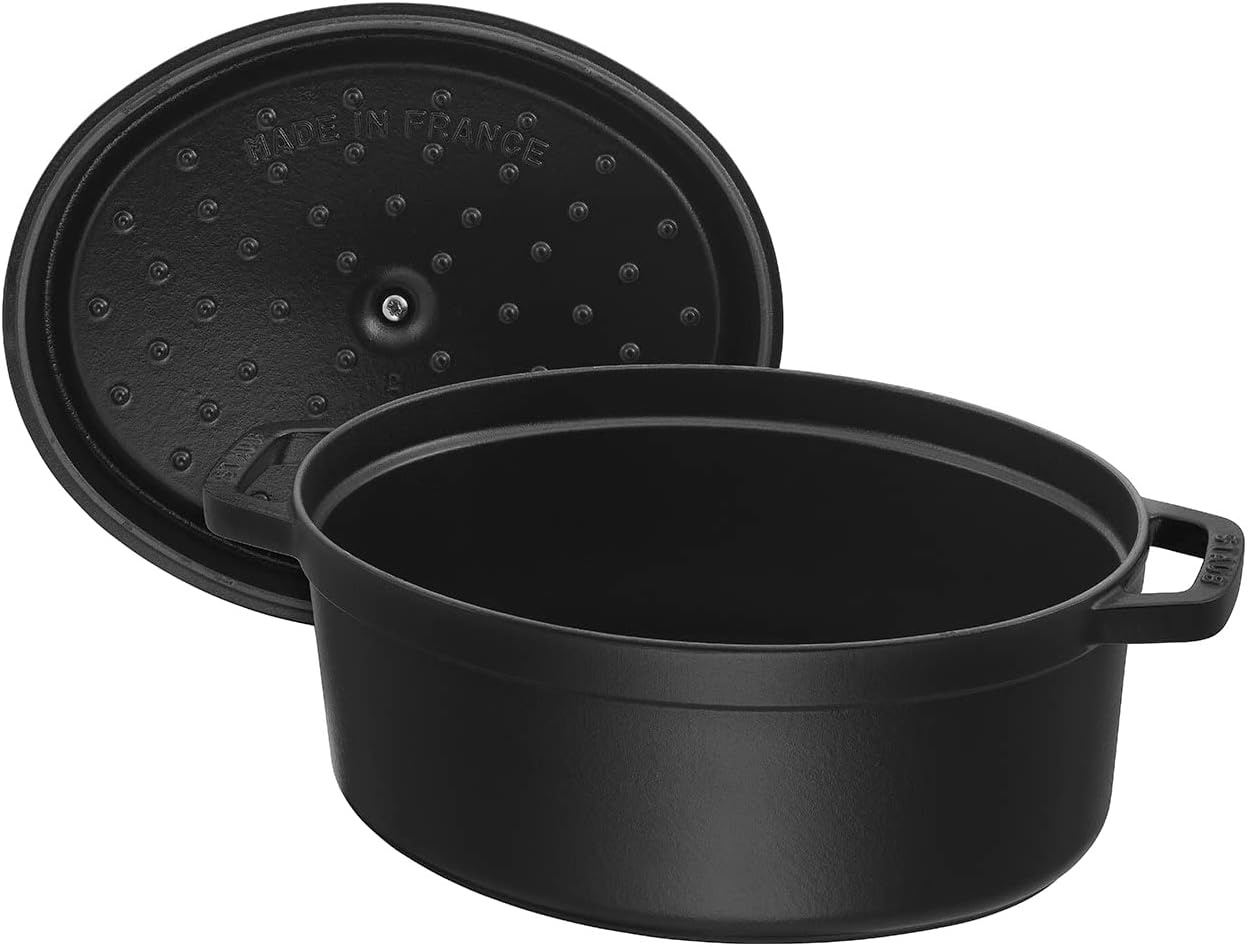 STAUB - cocotte en fonte émaillée ovale - 41 cm, 12 L, noir mat