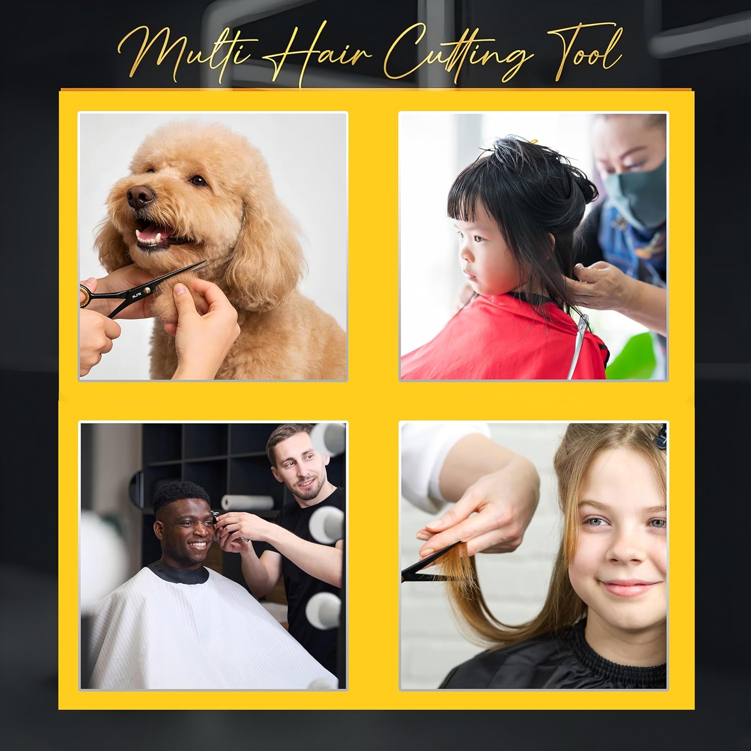 MJW - Ciseaux de coiffure pro série classique - 6,5'' - inox, coupe barbe et moustache