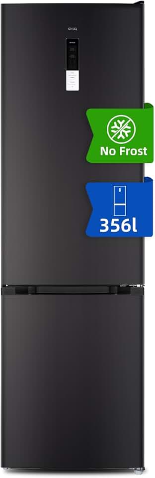 CHIQ - réfrigérateur congélateur série FBM - 356L, inox, no frost, tiroirs profonds, bac légumes, alarme porte, FBM351LE