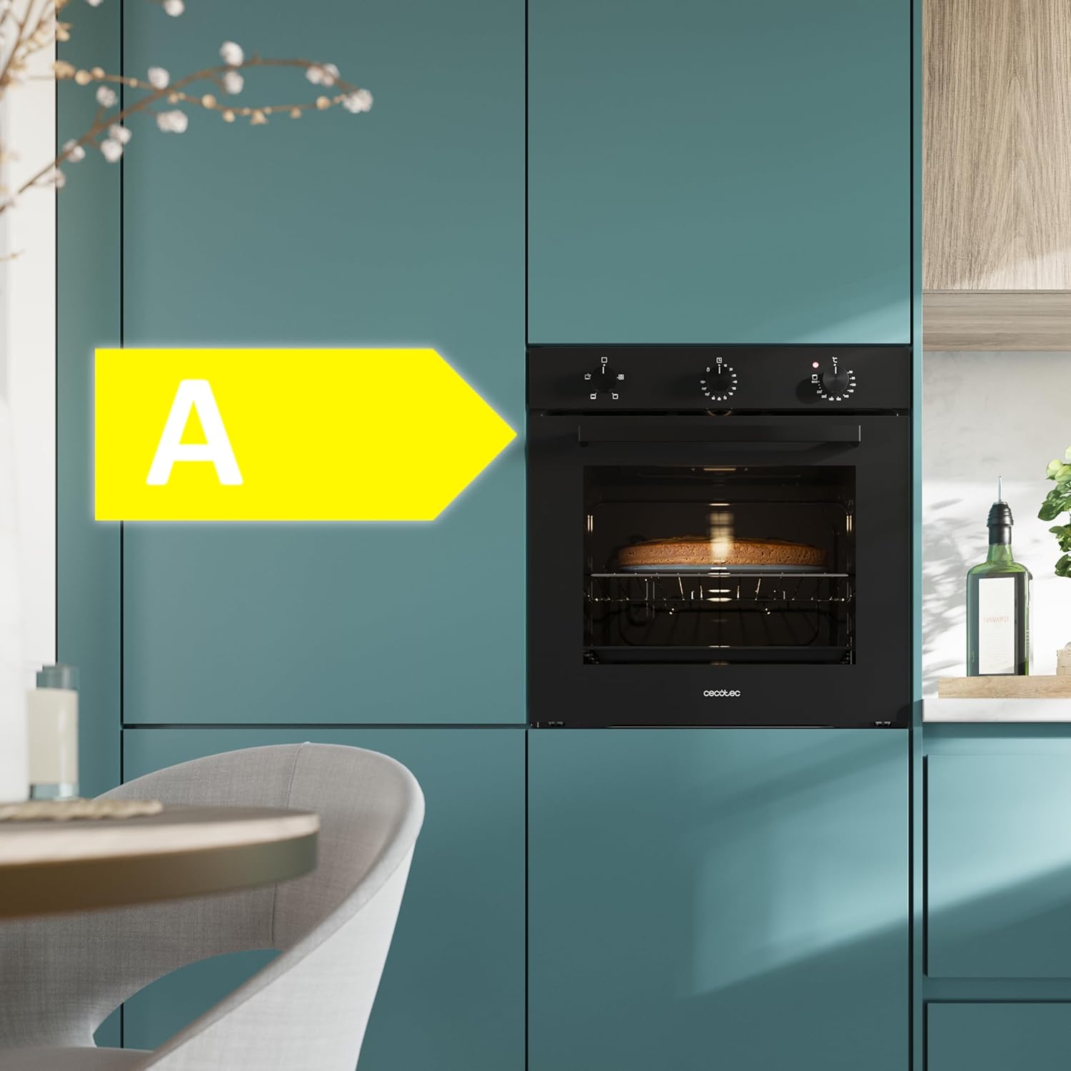 Cecotec - Bolero Hexa Glass Black - 77L, 2800W, vapeur, minuterie, C136000