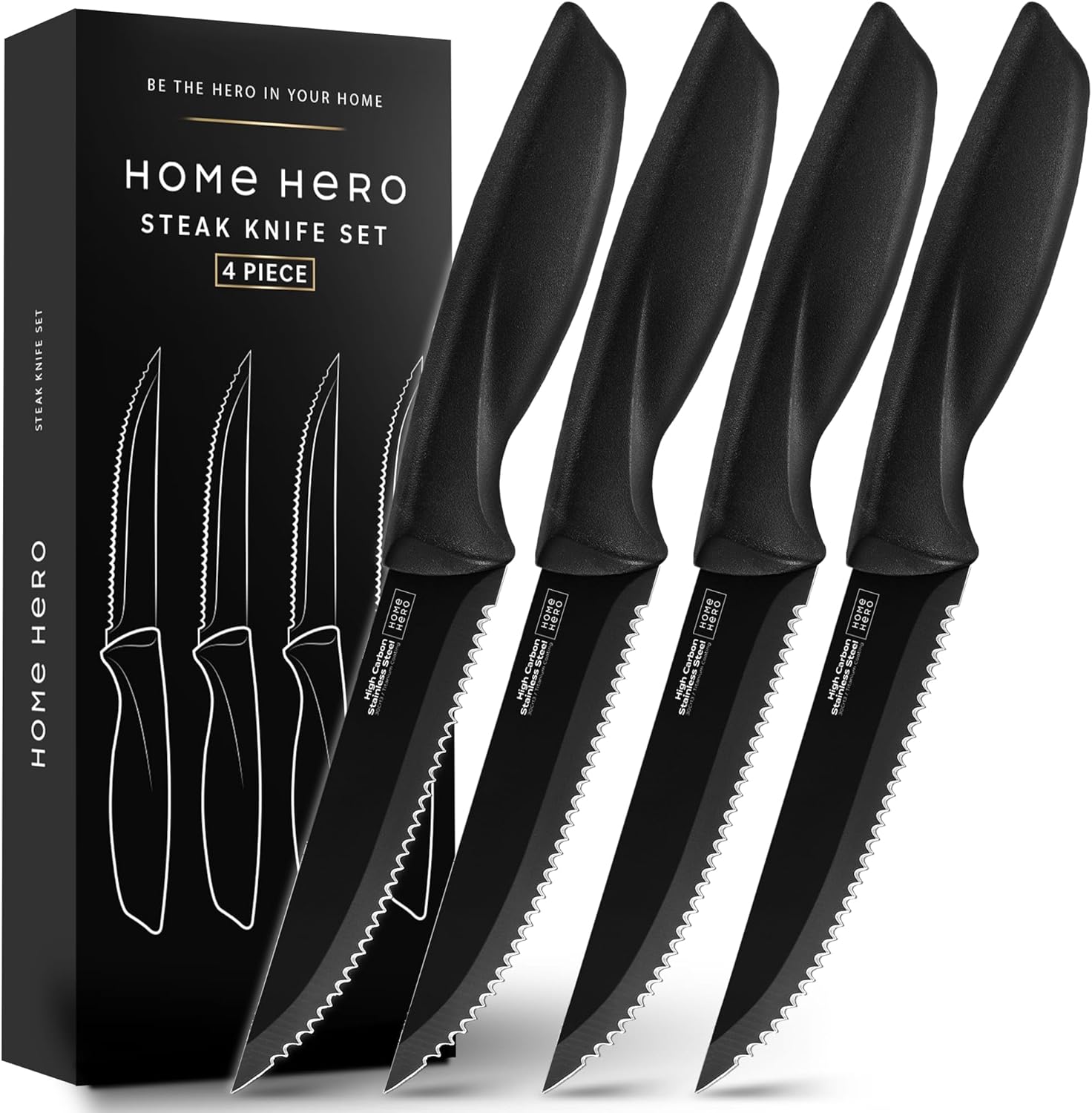 Home Hero - Cuisine Professionnel - set couteaux inox, aiguiseur inclus