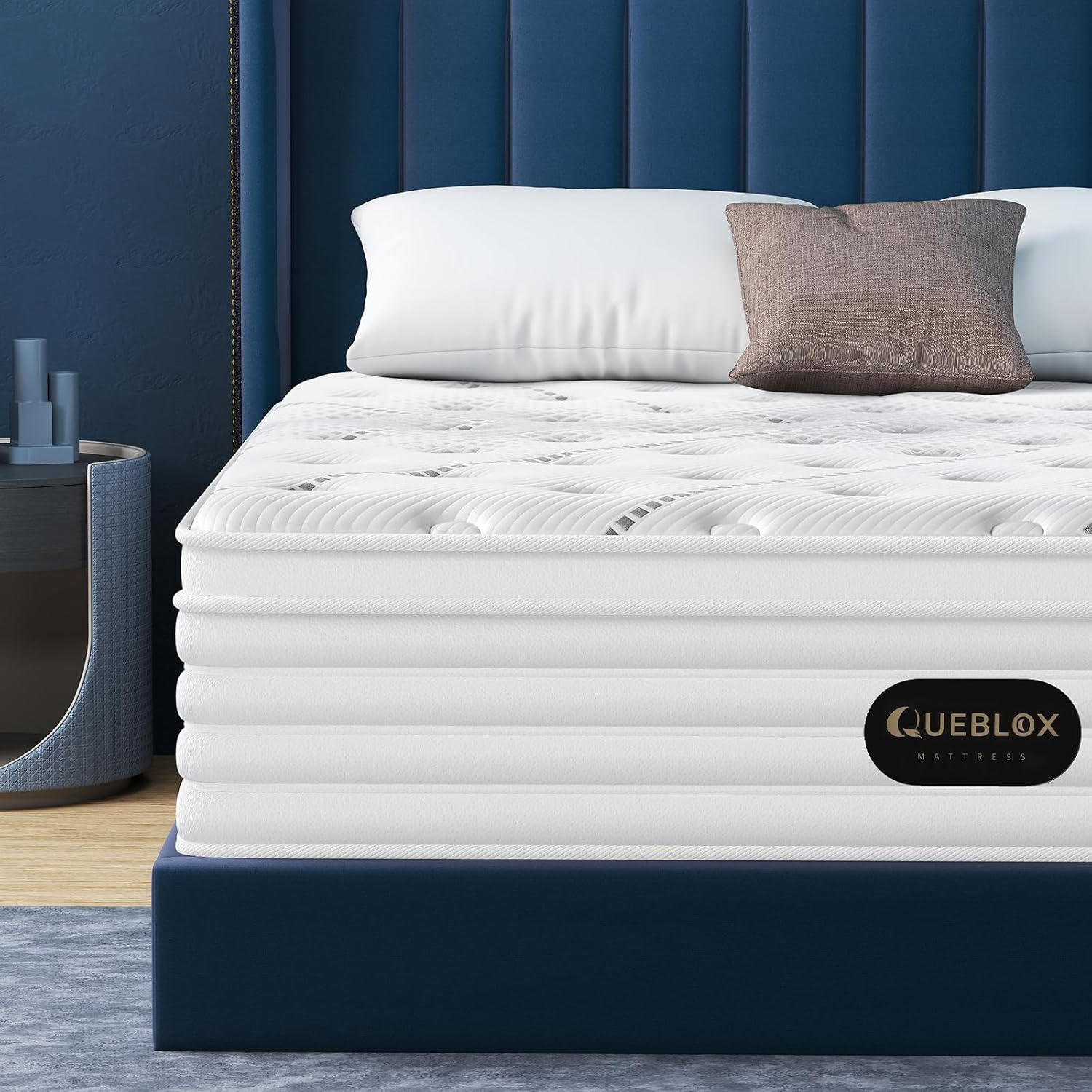 Matelas - 160x200 cm - 7 zones, hauteur 28 cm, ressorts ensachés, fermeté moyenne