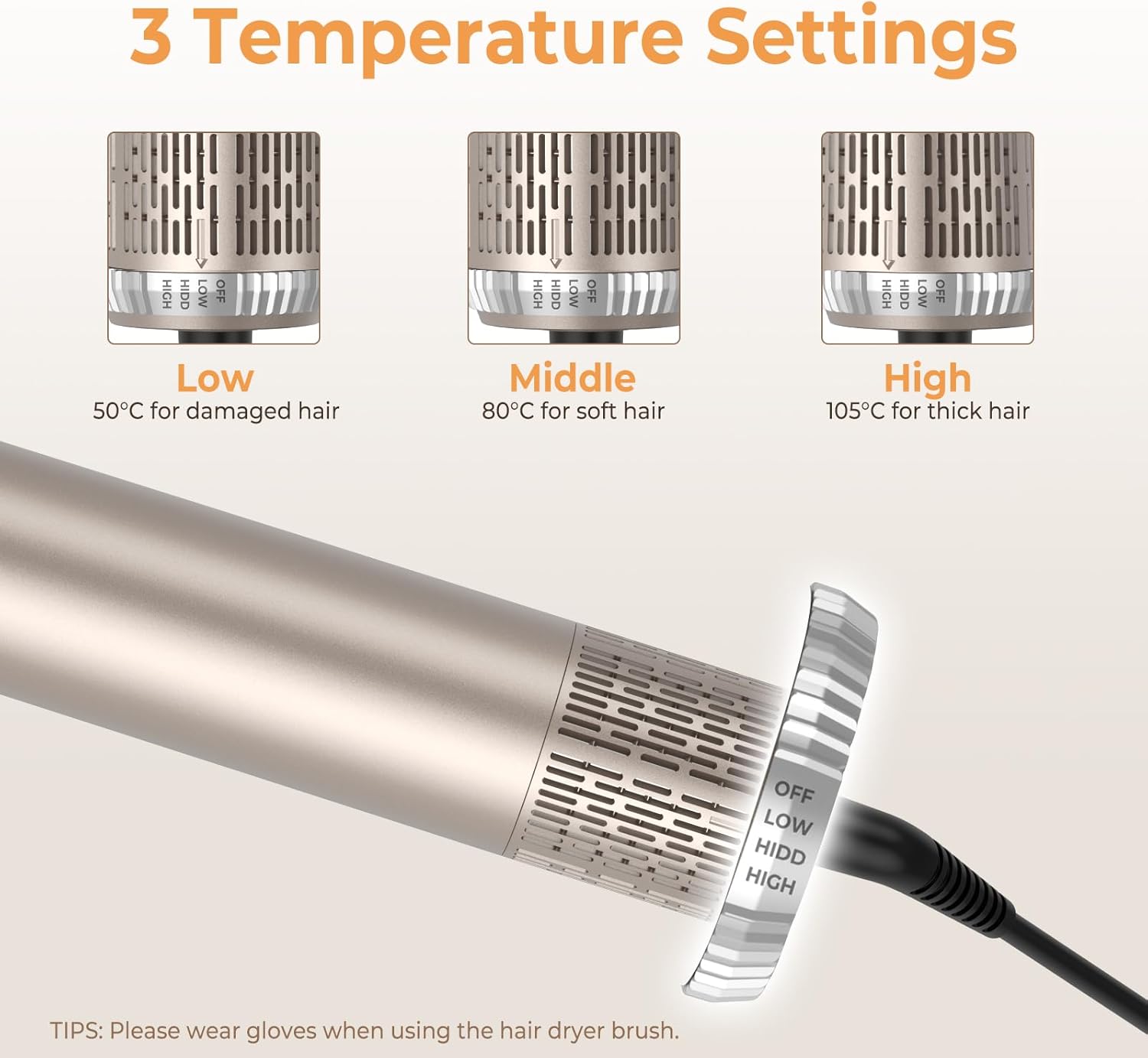 Mogawave - Air Styler 6 en 1 - 1000W - 3 températures, sèche, boucle, lisse