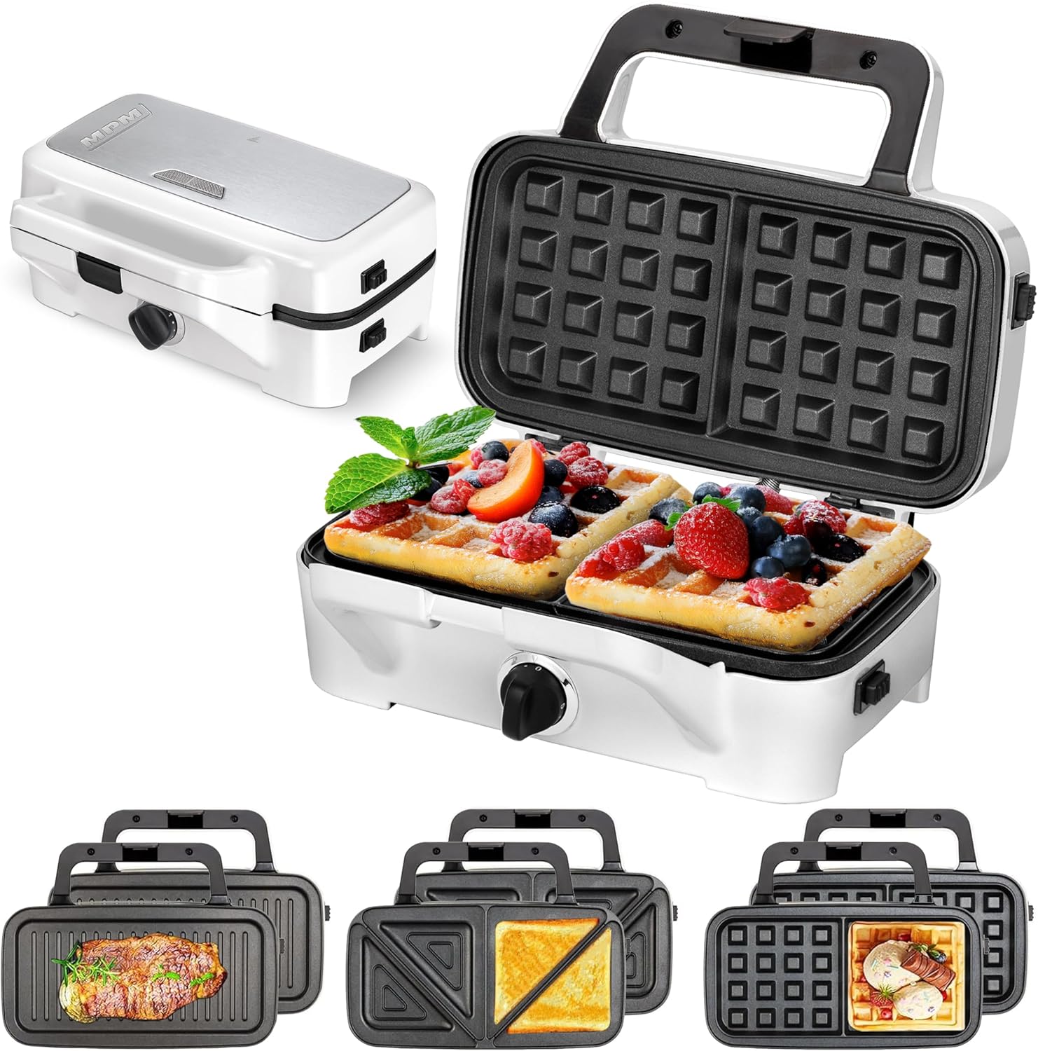 MPM - MOP-33M - appareil 3 en 1, 1200W, plaques interchangeables, MOP-33M