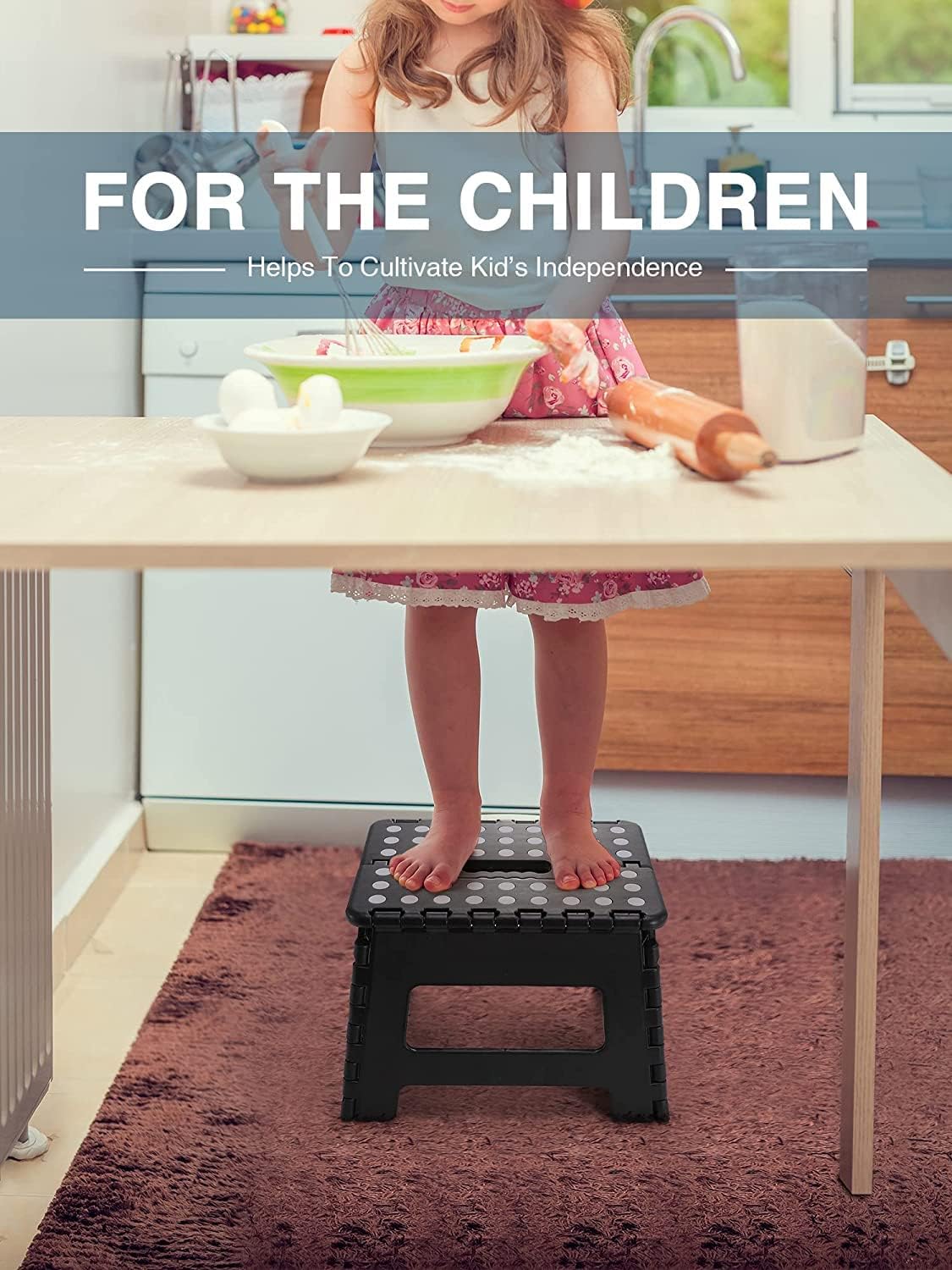 HOUSE DAY - tabouret pliant noir 22cm - 150kg - léger, compact