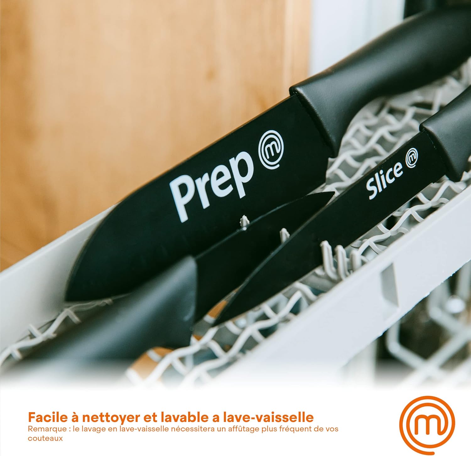 MasterChef - Set Couteaux Cuisine - acier inox, manche ergo, antiadhésif