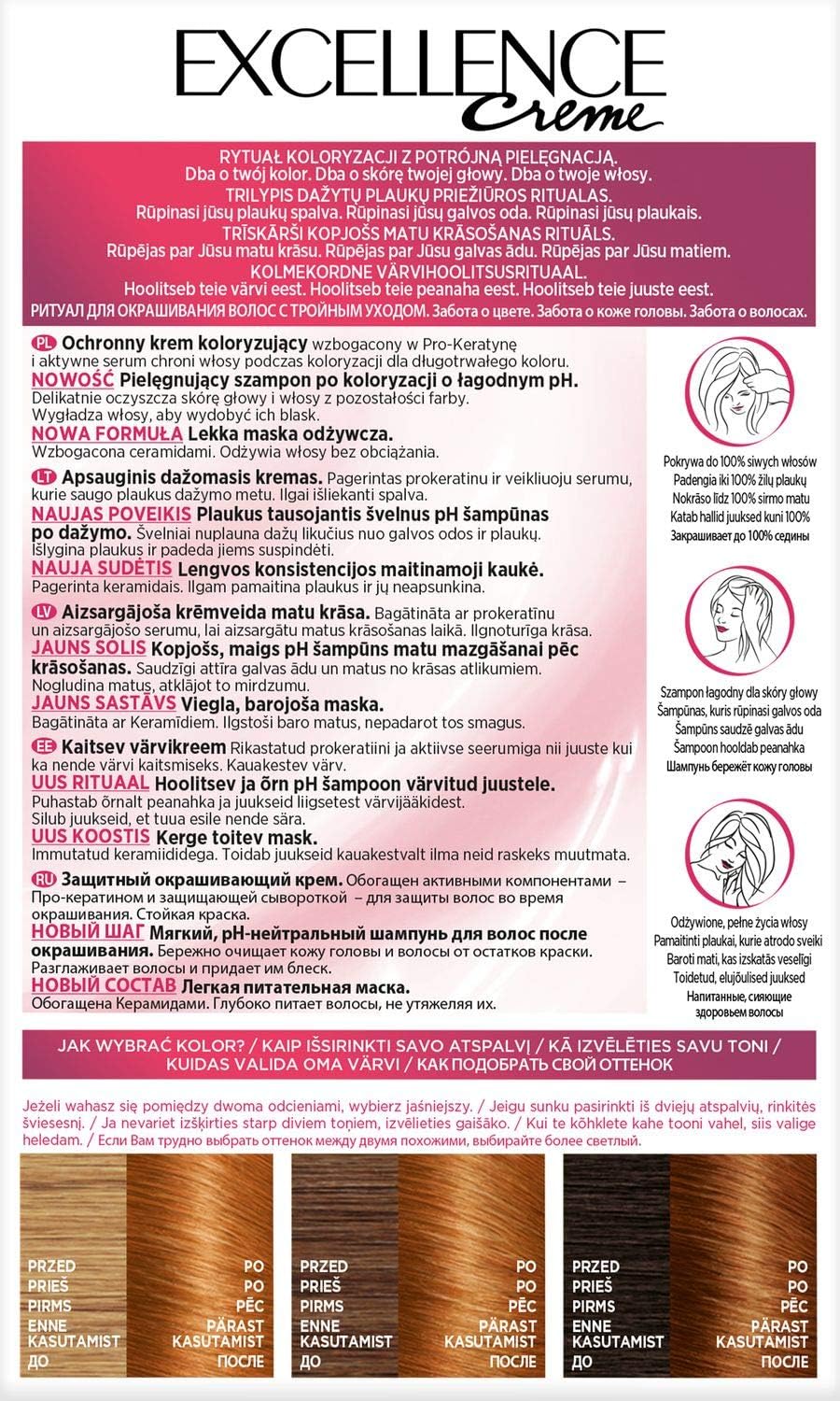 L'Oréal Paris - Excellence Creme 7.43 - teinture cheveux blond cuivre doré