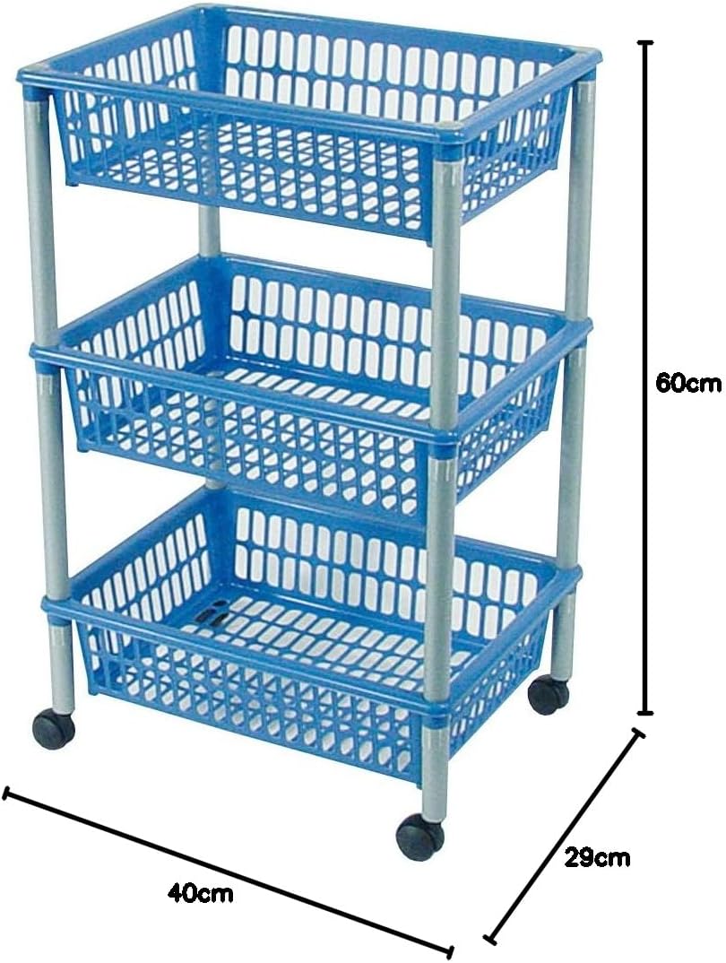 Axentia - chariot universel 3 paniers, plastique, 40x29x62 cm, rangement