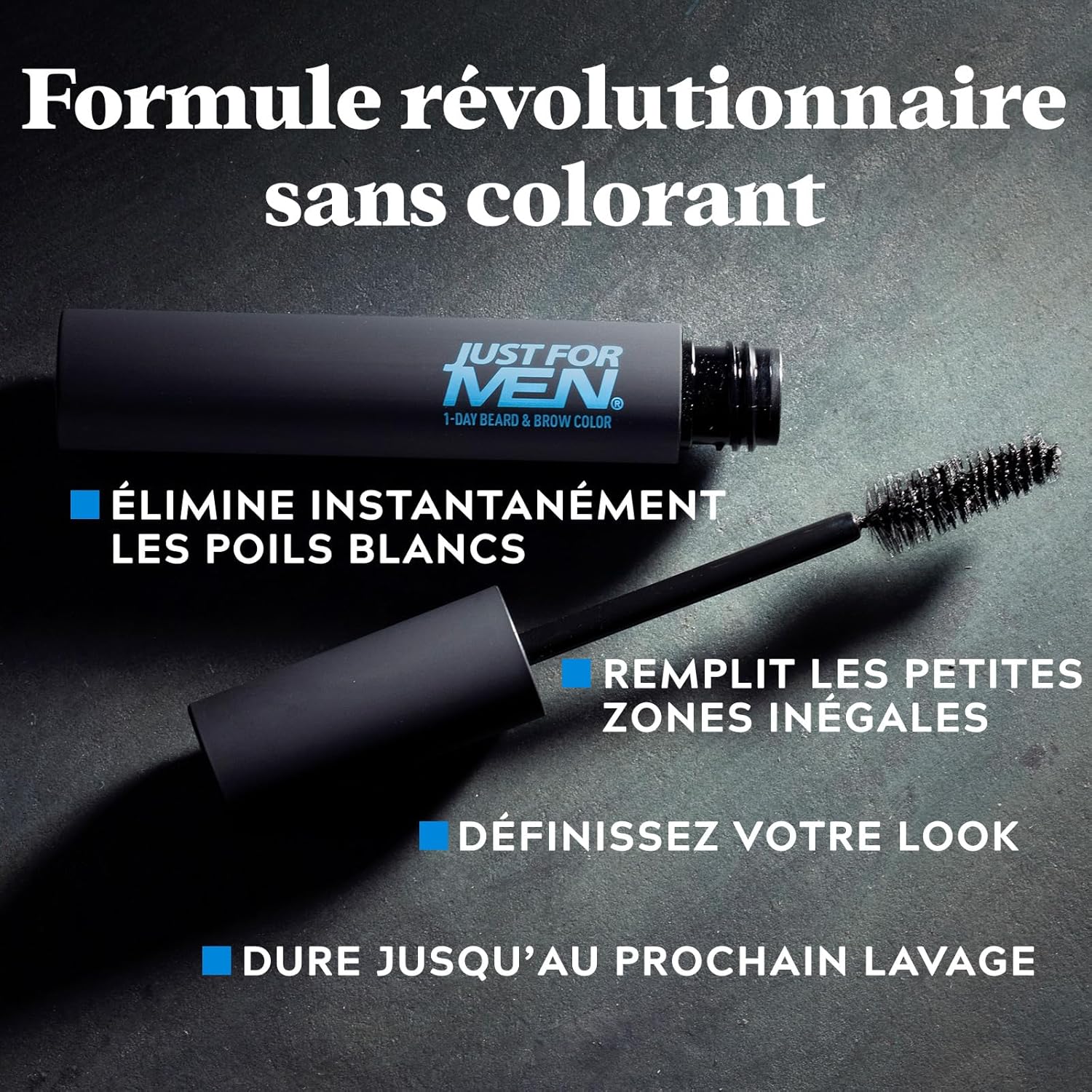 Just For Men - Coloration Barbe & Sourcils - temporaire, 30 applis, noir