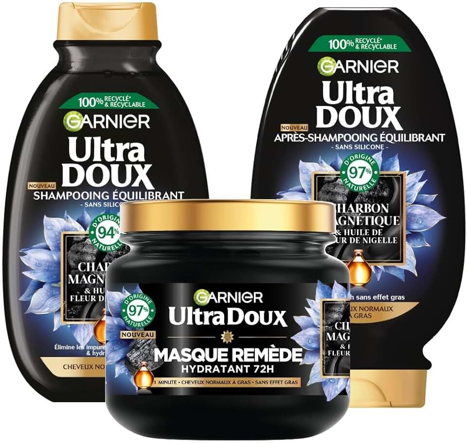 Garnier - Ultra Doux Routine Charbon Nigelle - soin cheveux gras