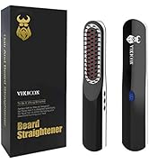 Lisseur de Barbe pour Hommes, Peigne Lisseur de Barbe avec Sans Fil/Mini Taille/Arrêt Automatique/Brûleur...