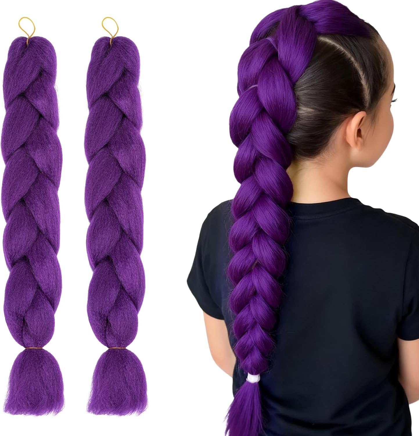 Perruque - violette enfant/femme - cosplay Halloween Kpop - 2 pièces