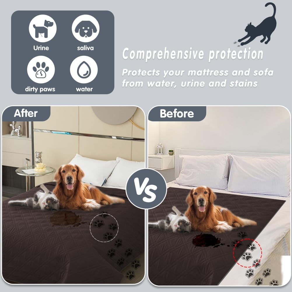 DUJUIKE - housse canapé imperméable antidérapante 76-180cm - protection animaux