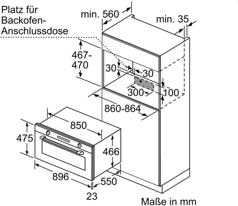 Bosch - Série 6 - 48x90 cm - four encastrable, écran tactile, tiroir VBC5580S0
