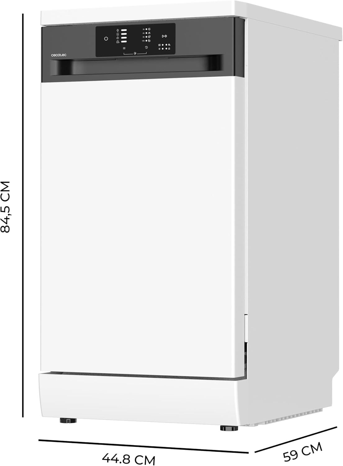 Cecotec - Bolero Aguazero, 45 cm, 9 couverts, 4 programmes, moteur Inverter Plus Duo, Blanc 4350