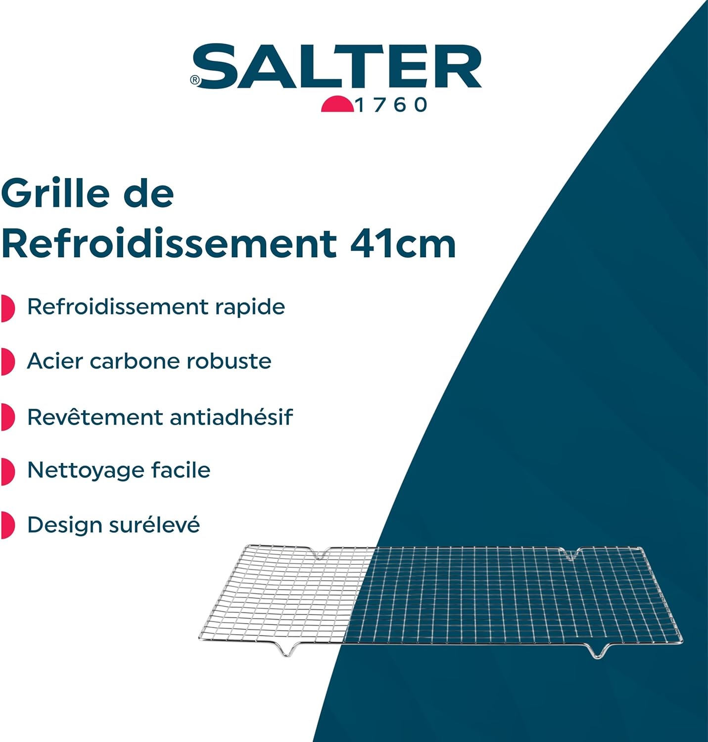 Salter - grille de refroidissement BW12568EU7 - 41 cm - acier carbone, grande, refroidissement uniforme