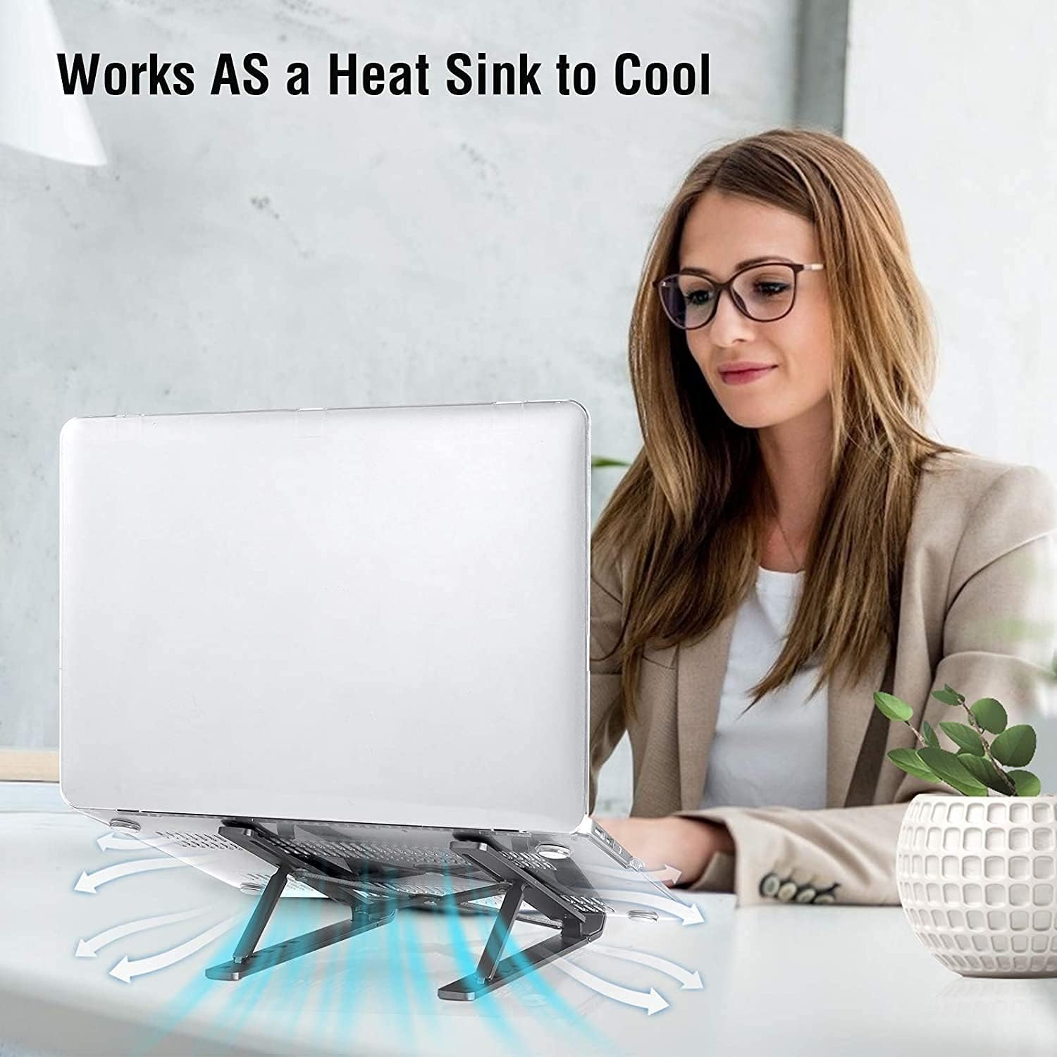 Support ordinateur portable aluminium réglable 10-17,3