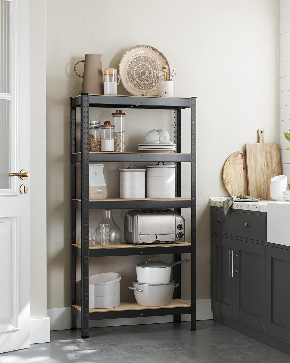 SONGMICS - étagère industrielle 5 niveaux - 30x75x150cm - 650kg, planches réglables - GLR030B22