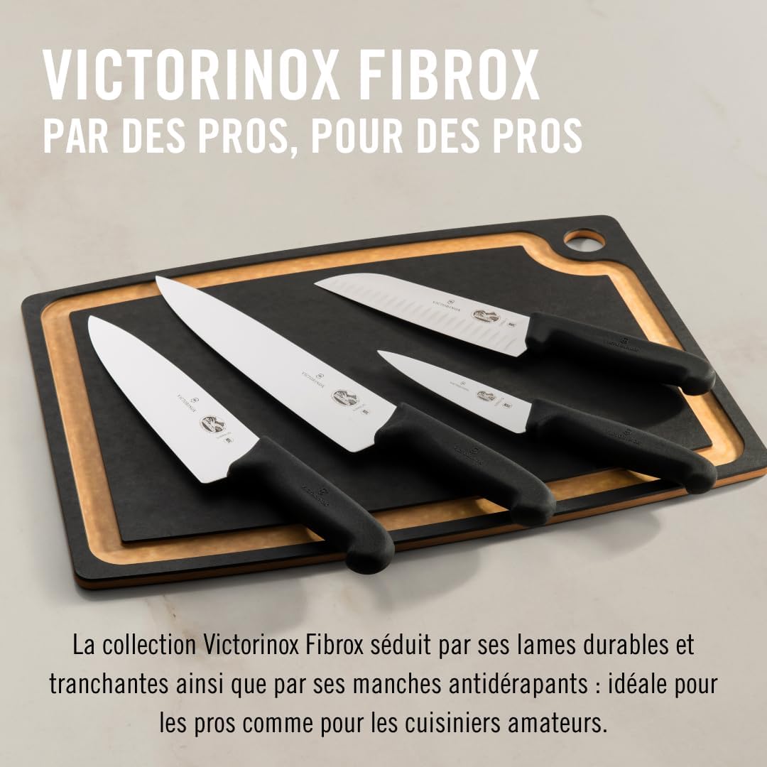 Victorinox - Fibrox Chef - 20 cm - Lame inox lisse, poignée ergonomique