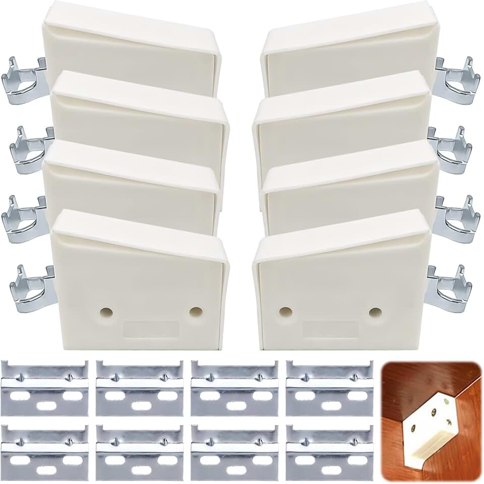 YOUNGSAY - série 8 pièces - réglables, charge 150kg, blanc, rail support