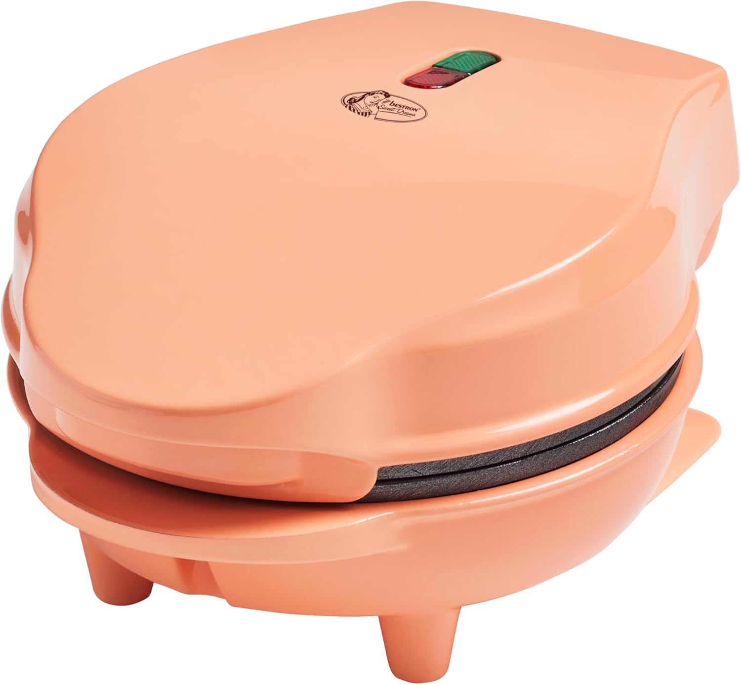 Bestron - Mini gaufrier rétro orange - compact - antiadhésif, idéal fêtes