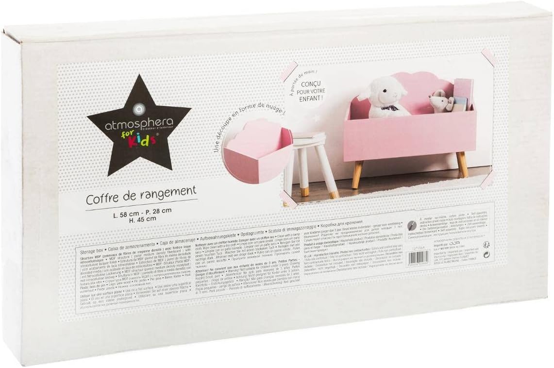 Atmosphera - Coffre Nuage rose - rangement enfant - design doux