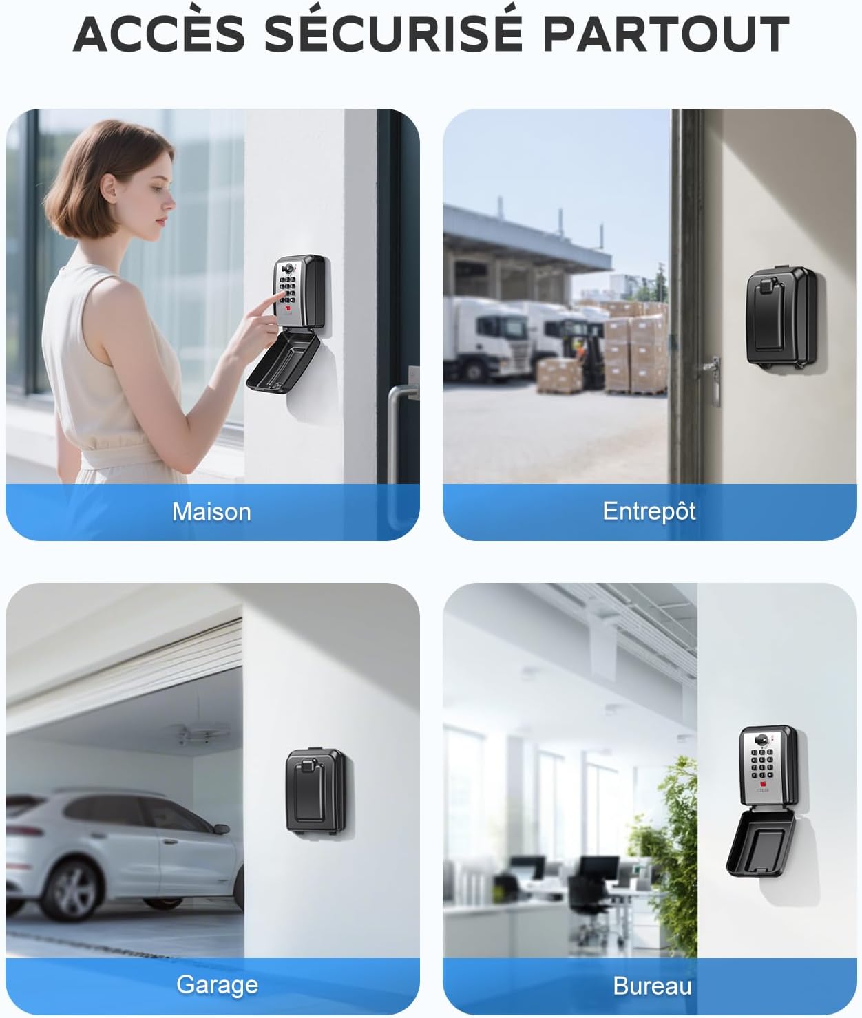 Mohard - Boite à Clefs Murale - grande capacité, code 12 chiffres, sécurisée, résistante intempéries