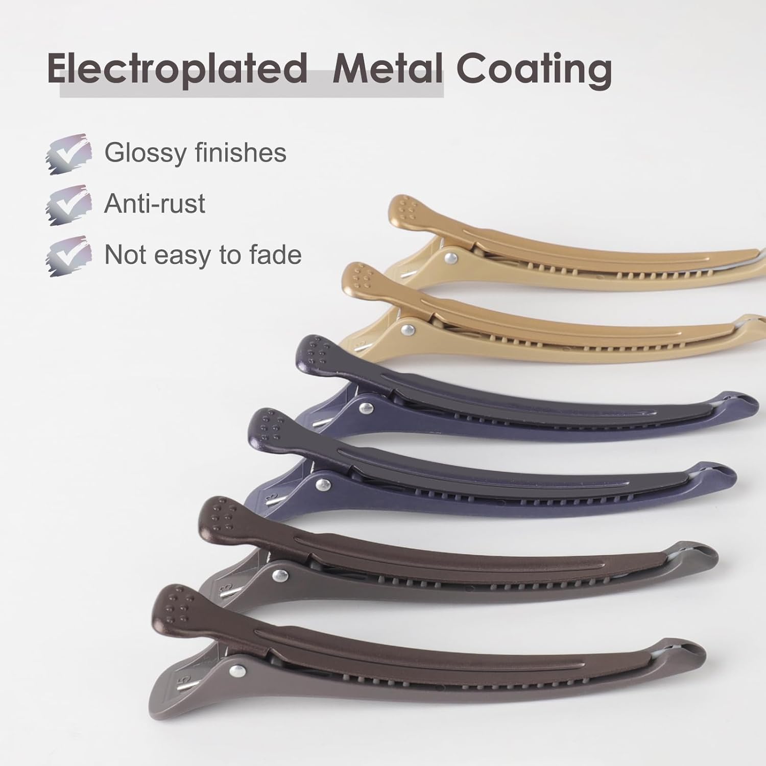 AIMIKE - pinces crocodile cheveux - 12pcs - antidérapantes, bec de canard, neutre