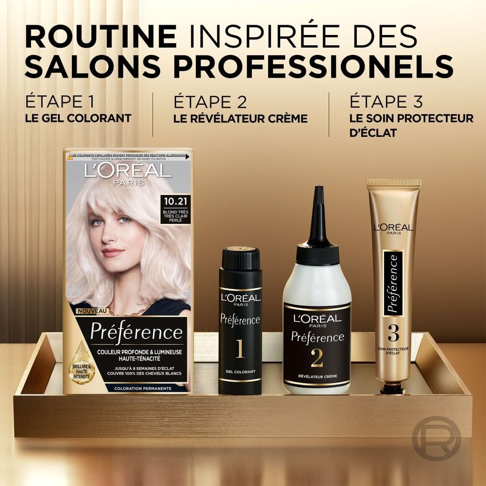 L'Oréal Paris - Préférence Stockholm - Blonde très clair perlé - Couvre 100% cheveux blancs, longue tenue, éclat lumineu