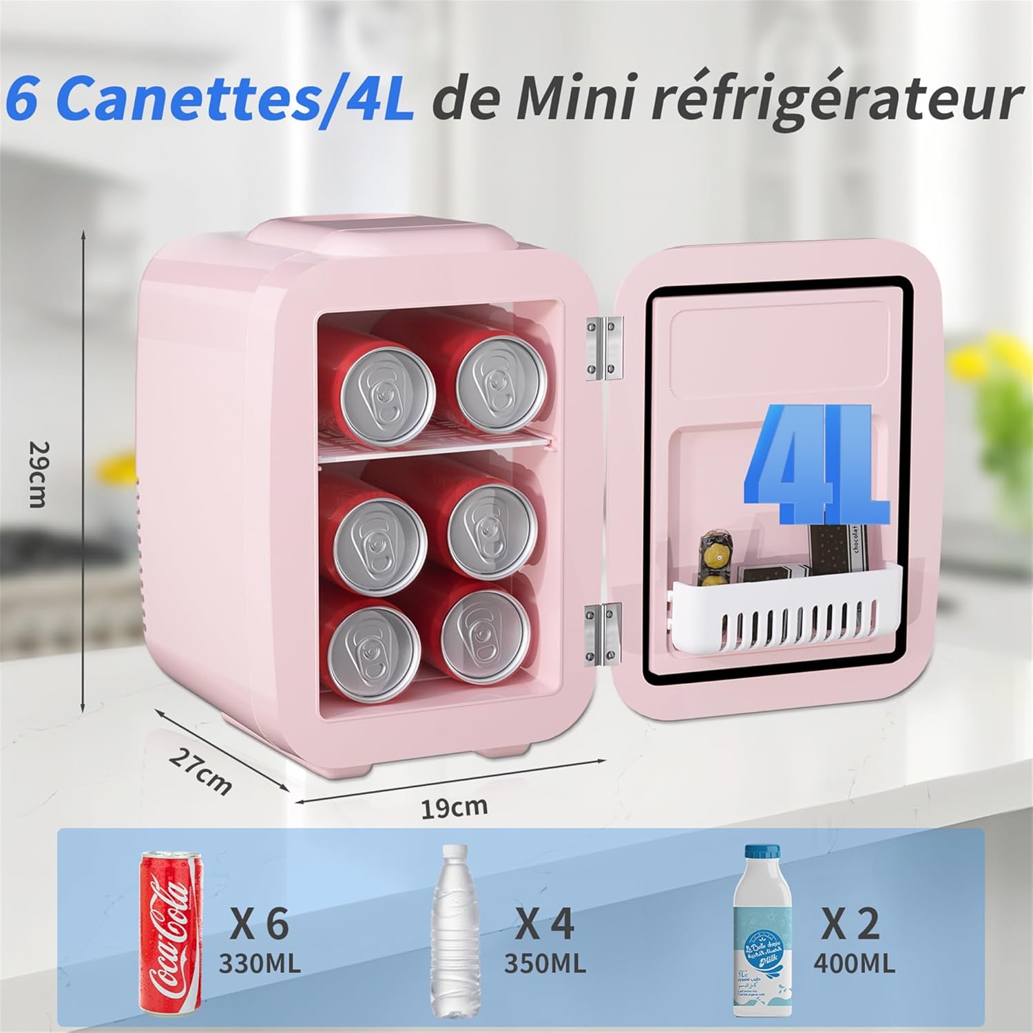 YASHE - Mini Frigo 4L - compact, thermoélectrique, bureau/voiture