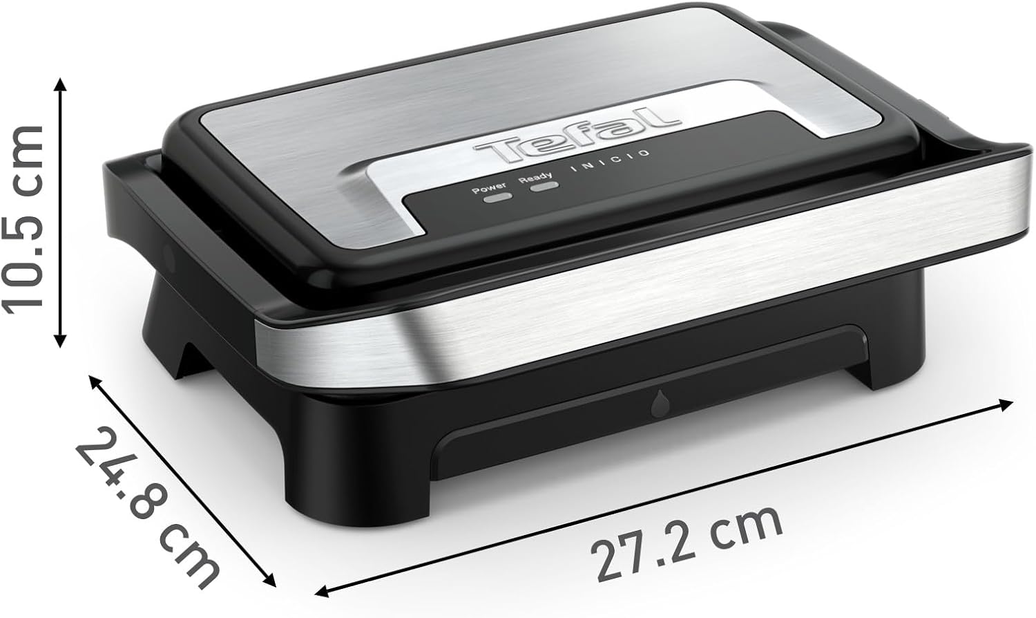 Tefal - Gril Inicio Compact - compact, plaques antiadhésives, nettoyage facile, GC270D10