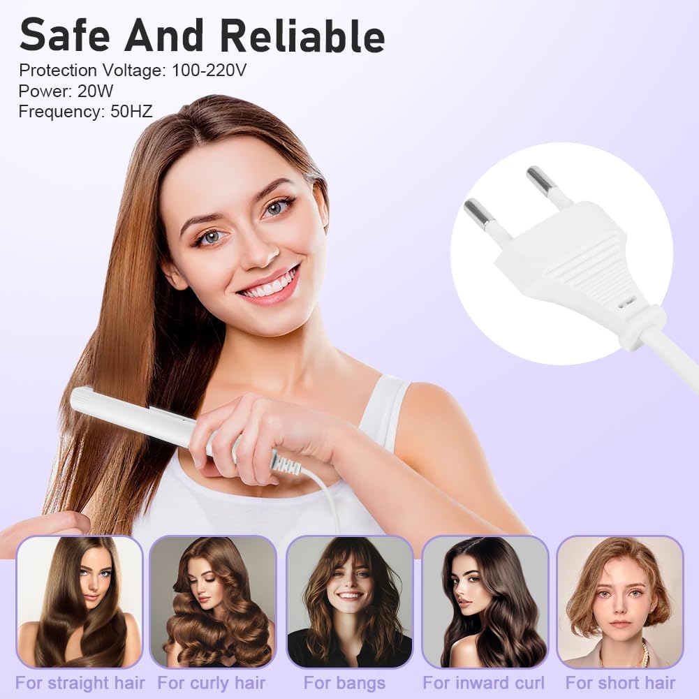 LOPHE - Mini fer à lisser 2 en 1, compact, chauffage rapide, 110-220V