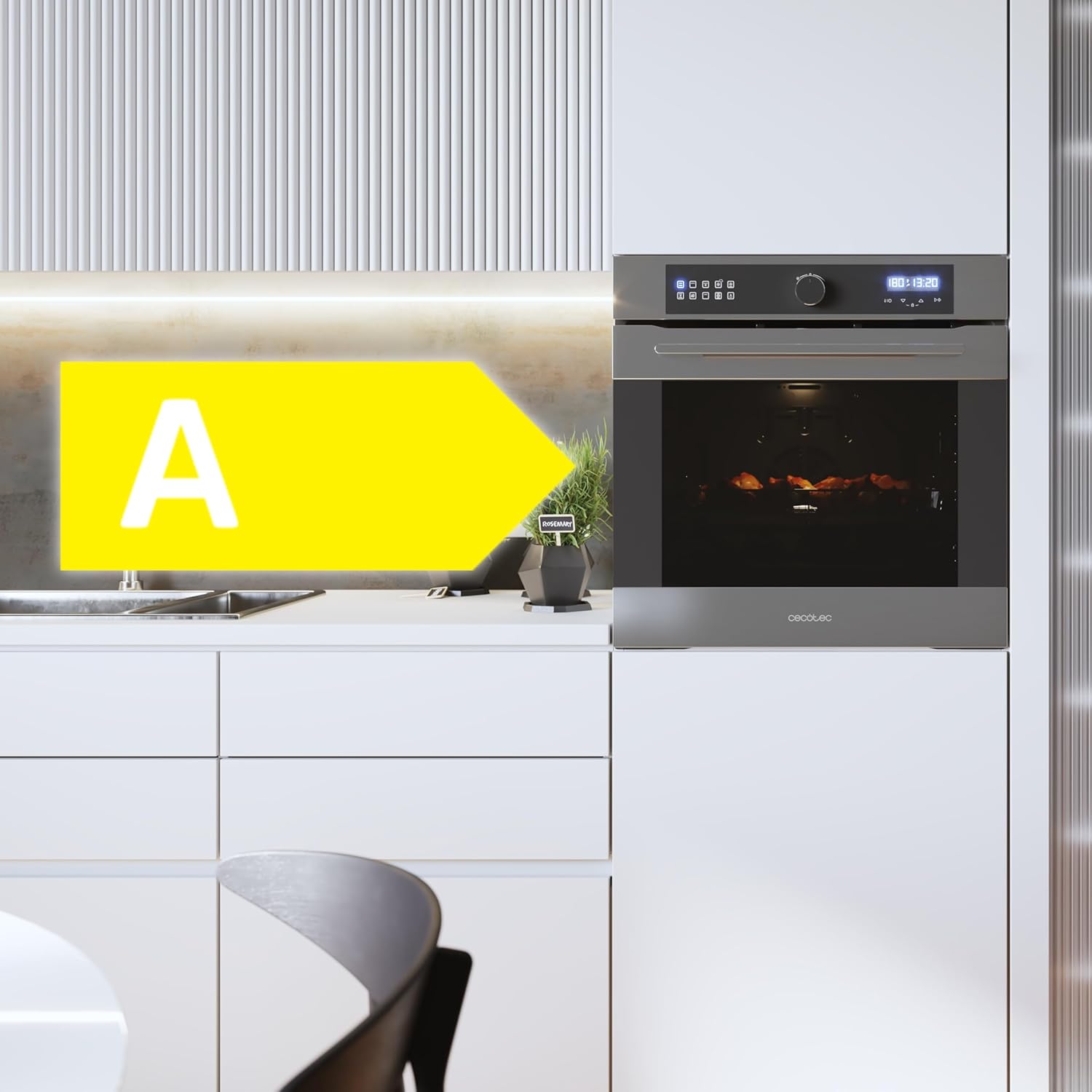 Cecotec - Four encastrable Bolero 60 cm multifonction, 72L, Airfryer, AF316000