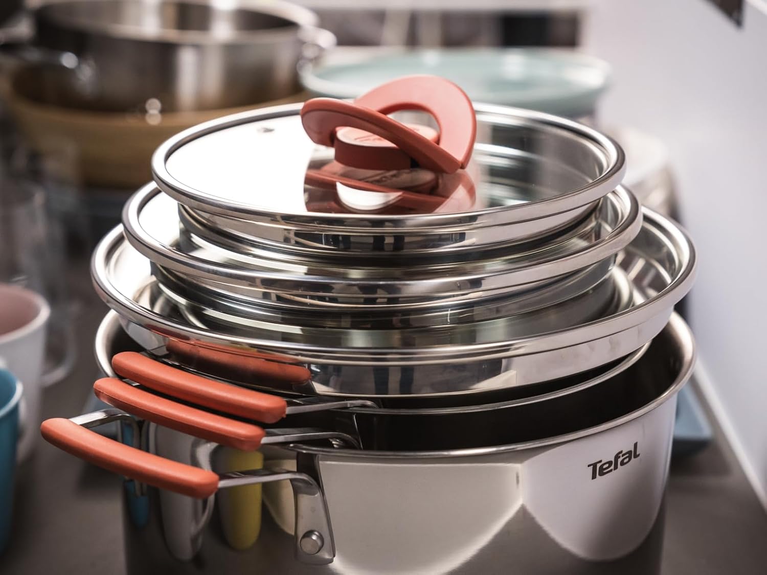 Tefal - Opti'Space batterie cuisine 13 pièces inox, induction, garantie 10 ans, G721SD74