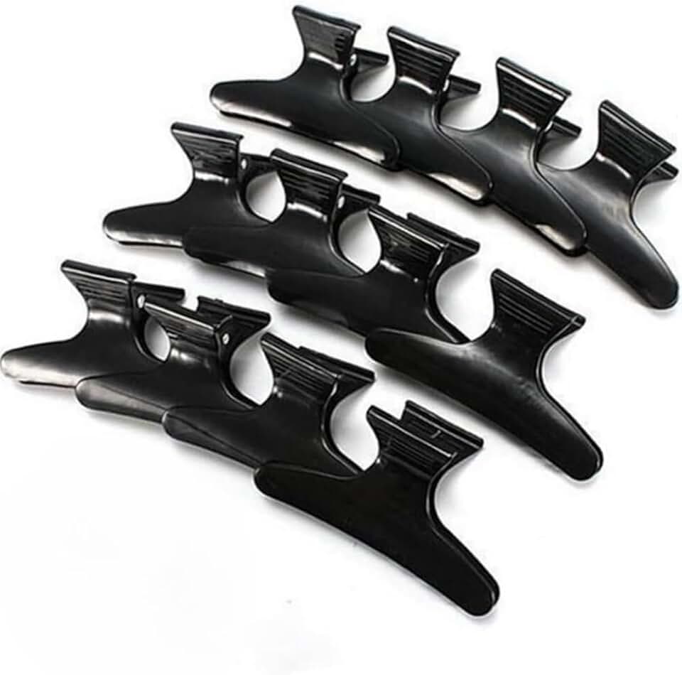 Grapelet - pince à cheveux papillon - 12x - plastique noir, coiffure filles