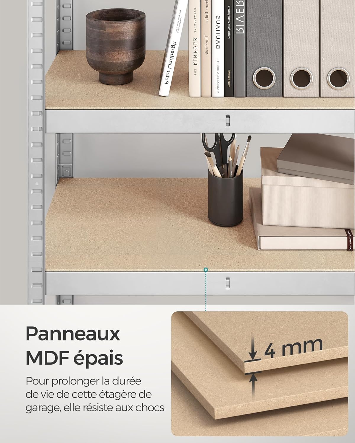 SONGMICS - étagère 4 niveaux - 40x80x160 cm - 520 kg, planches réglables, style industriel - GLR044E02