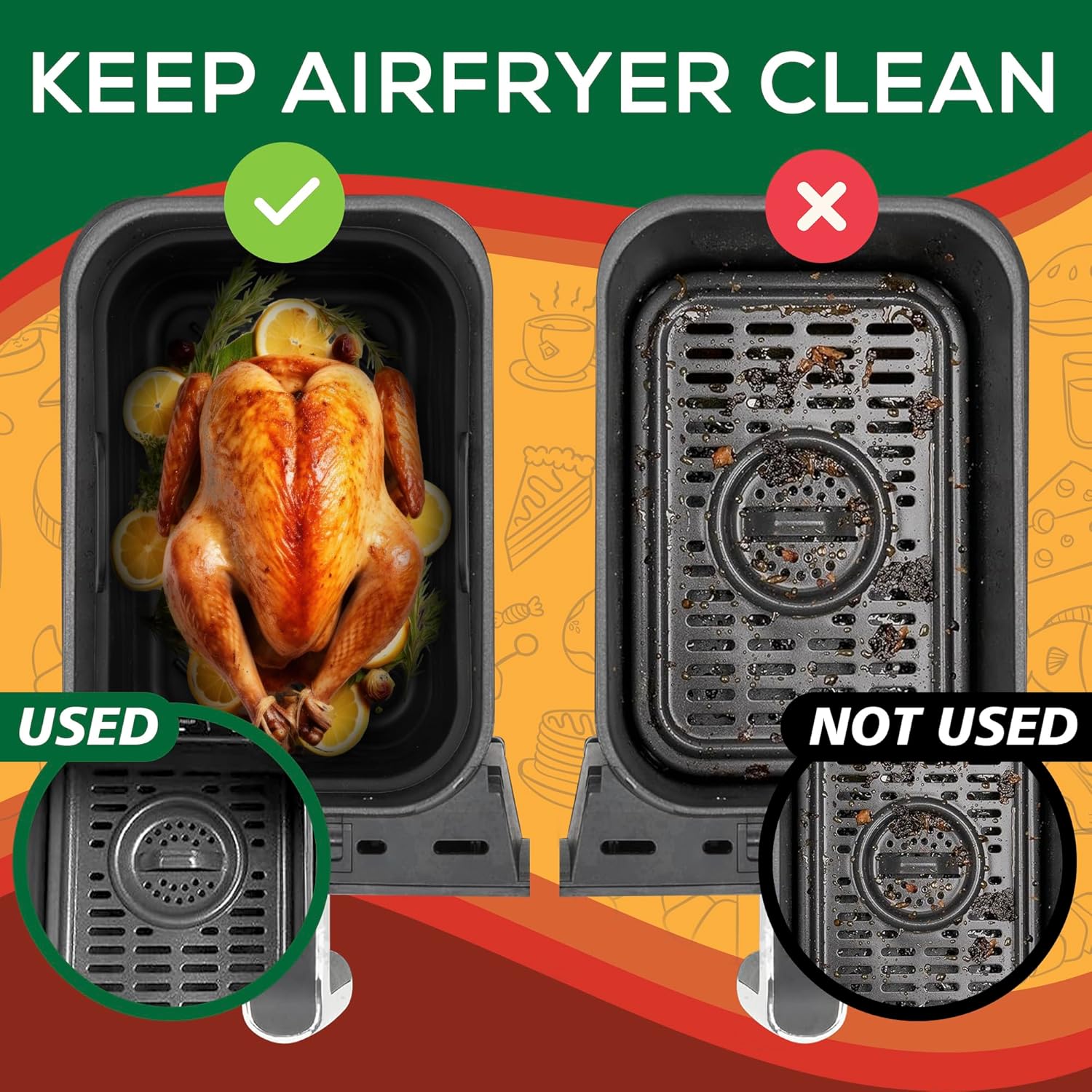 Moule silicone pliable pour airfryer, lot de 2, accessoires XL, AF400EUCP AF400EU SL400EUCP SL400EU AF500EUCP