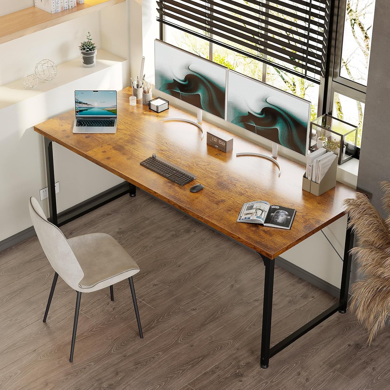 ODK - Bureau informatique série standard - 160x55 cm - Bois marron