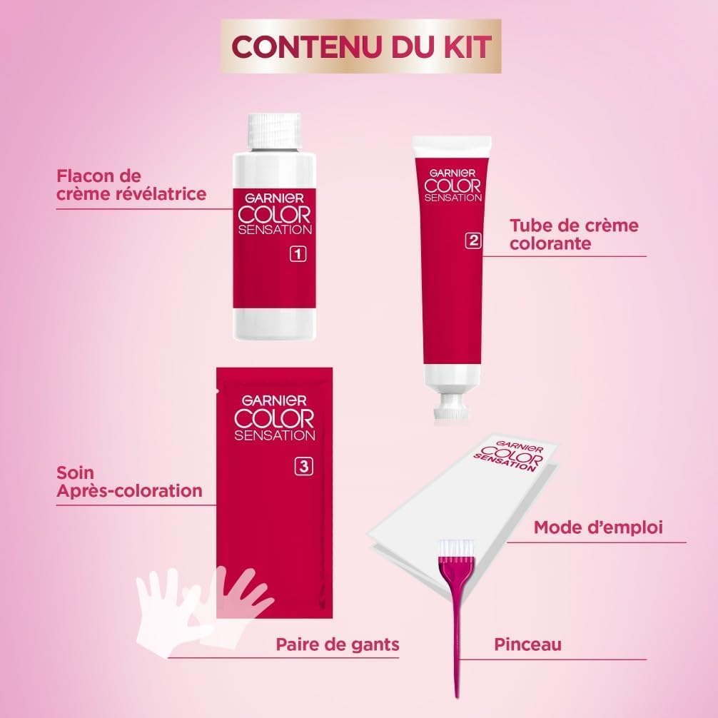 Garnier - Color Sensation - 4.0 Châtain - crème permanente, couvre 100% cheveux blancs, tenue 10 semaines