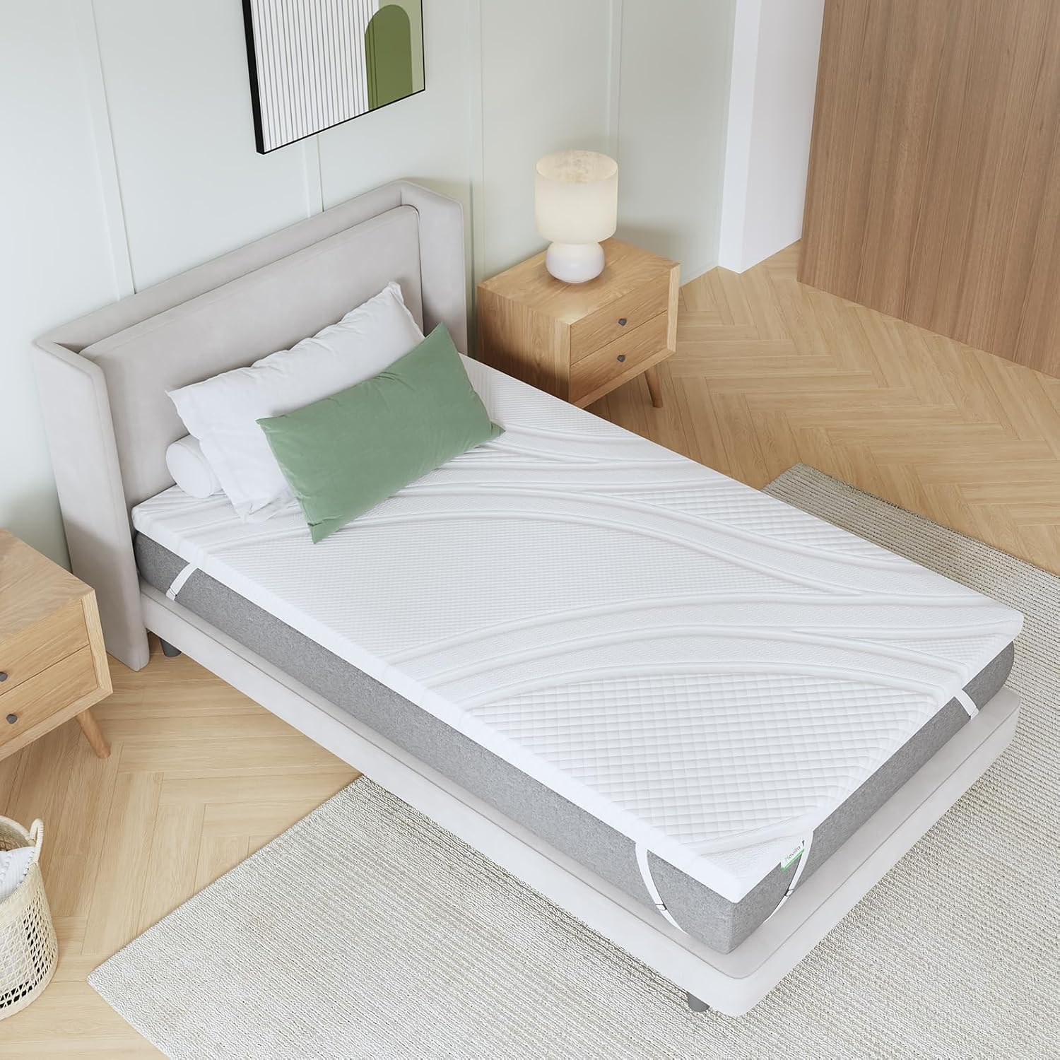 Novilla - surmatelas gel mémoire de forme - 120x200 cm - 7,5 cm épaisseur, lavable, antidérapant