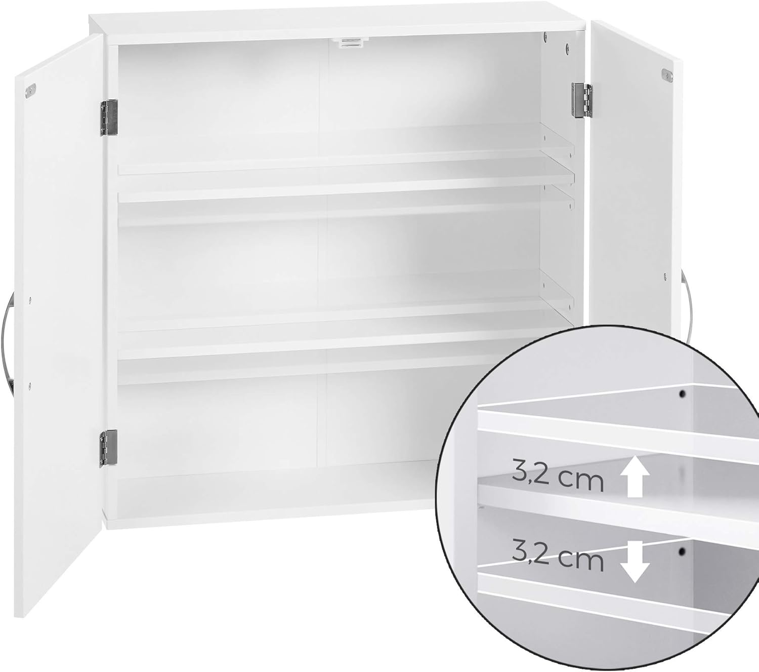 VASAGLE - Armoire murale salle de bain - 18x60x60cm - étagères réglables - BBC320W01