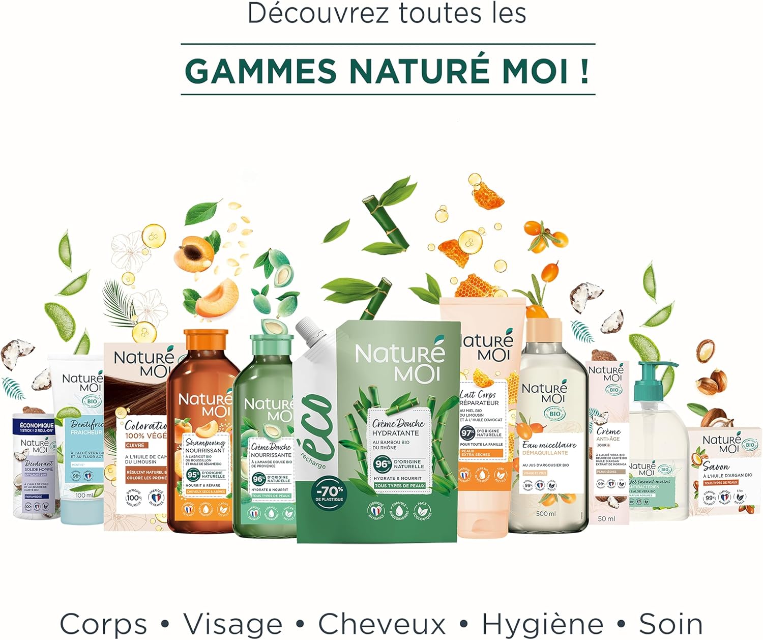 Naturé Moi - Gel coiffant 150ml - tenue 12h, 97% naturel, orge bio