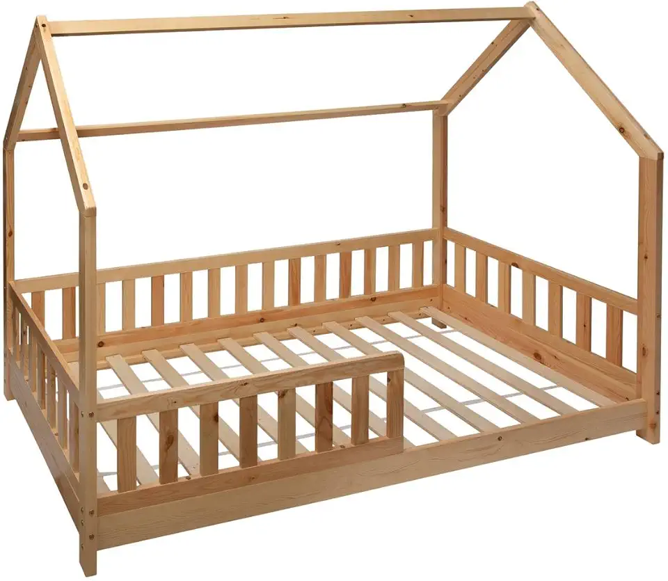 Atmosphera - lit cabane Bosco - 90x190 cm - bois naturel