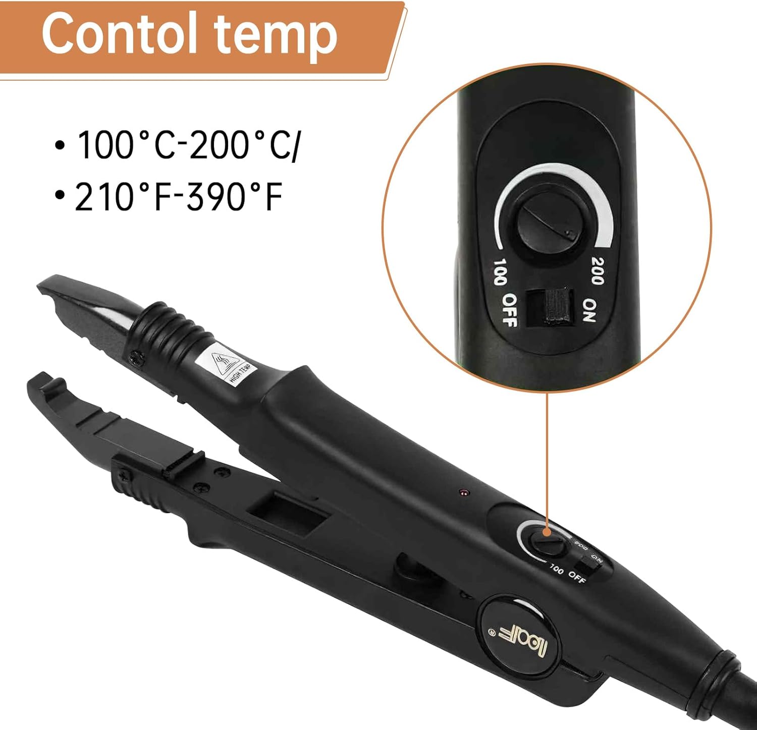 Qliver - Pince Chaleur Pro - température constante, pour extensions, effet soyeux