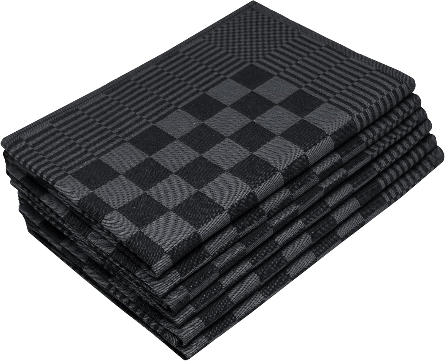 ZOLLNER - lot 6 torchons coton 65x65 cm, absorbants, lavables, Oeko-Tex