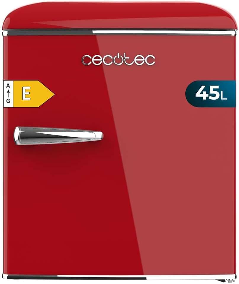 Cecotec - Bolero CoolMarket TT Origin - 55x44,7x45 cm - mini frigo rétro, 45L, classe E, bac à glaçons, poignée chromée