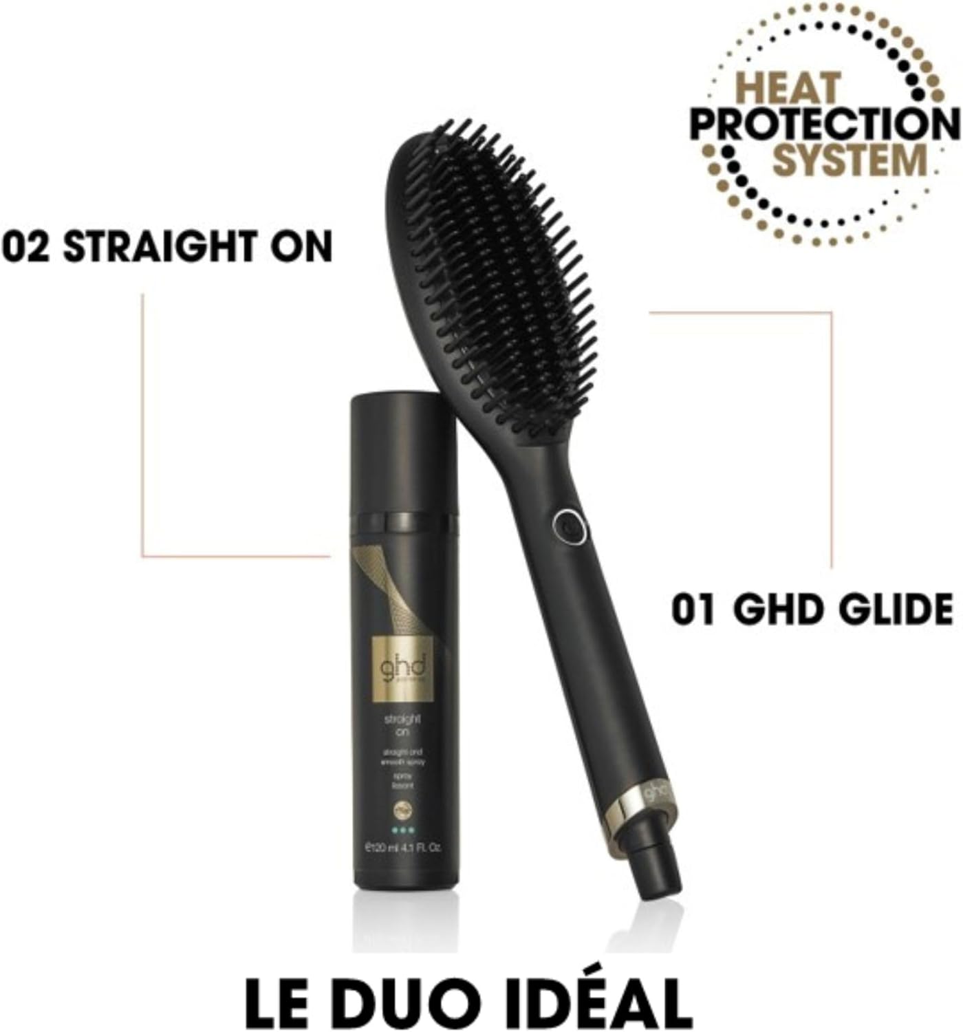 ghd - Brosse chauffante Glide - lissage rapide, sans frisottis, cheveux secs